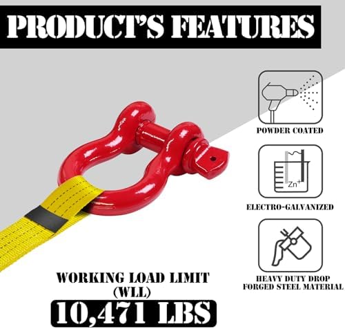 3/4" D Ring Shackle with 7/8" Screw Pin, 4.75T Working Load Limit / 28.5T - Image 2