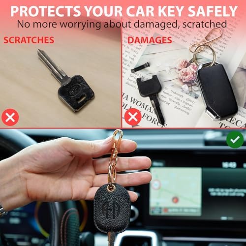 Leather Remote Key Fob Sleeve for Broken Car Key Loop Replacement - Image 3
