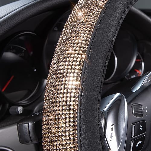 CAR PASS Bling Champagne Diamond Steering Wheel Cover - Image 2