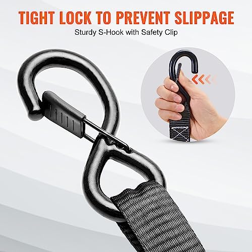VEVOR Ratchet Tie Down Straps, 5208lbs Break Strength, 1.6" x 8' Heavy Duty - Image 4