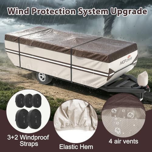Pop Up Camper Cover, 9 Layers Waterproof 16-18ft RV Cover - Image 4