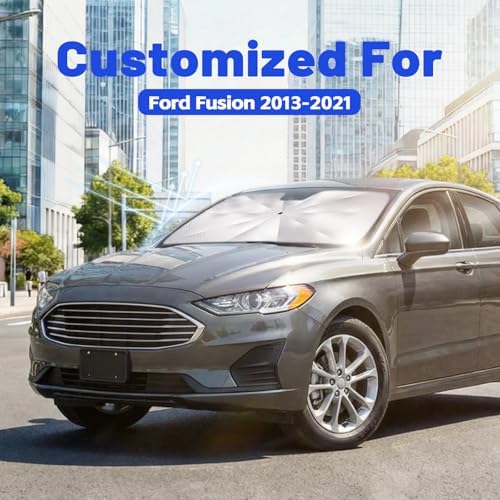 Car Windshield Sun Shade for Ford Fusion 2013-2021, Foldable Car Sunshade - Image 2