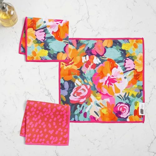 Ritz 6-Piece Meadows & Dots Microfiber Dish Cloth Set – Vibrant Watercolor - Image 3