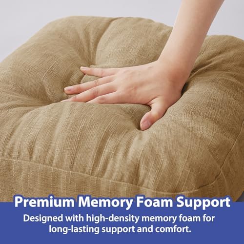 IASEAHK Memory Foam Dining Chair Cushions, 16.5"x16.5"x3.5" - Image 5