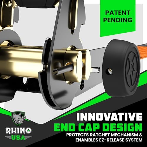 Rhino USA Ratchet Straps Tie Downs - 1in x 15ft - Image 3