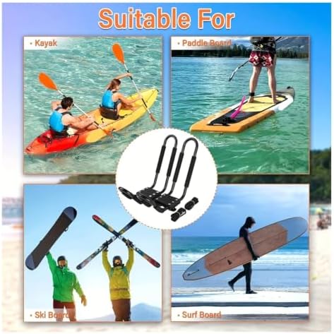 1pair Kayak Roof Rack for Car Top Carrier J Cross Bar Canoe Boat Mount - Image 5