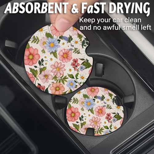 Yonlevres Car Coasters for Cup Holders, 2 Pack - Image 2