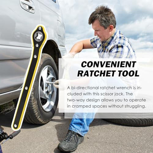 Heavy Duty Scissor Jack for Car, Portable Scissor Car Jack Kit - Image 6