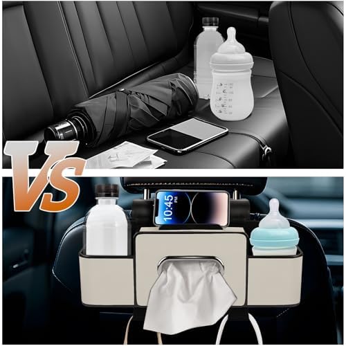 Car Back Seat Organizer with Tissue and Storage Hook - Image 3