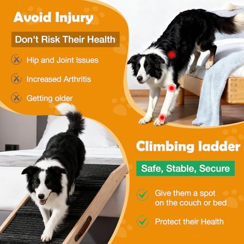 43" Foldable Dog Ramp 6-Level Adjustable Non-Slip - Image 5