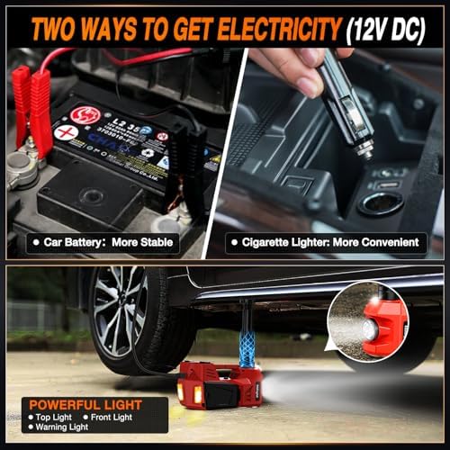 Nilight Electric Car Jack 5 Ton 12V Hydraulic Floor Jacks w Impact Wrench - Image 6