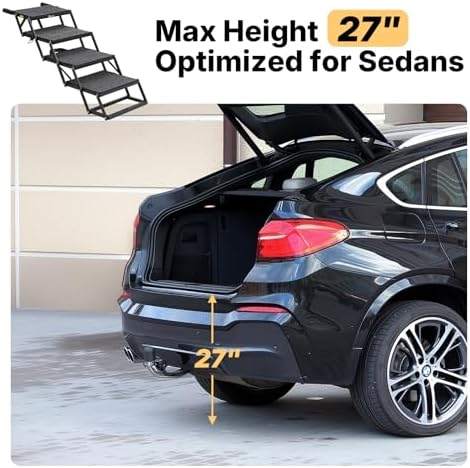 Veehoo Foldable Dog Steps for Car SUV, Collapsible Large Dogs Stairs 17" W - Image 5