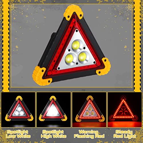 Huquary 3 Pack LED Emergency Triangle, Rechargeable Flashing Warning - Image 2