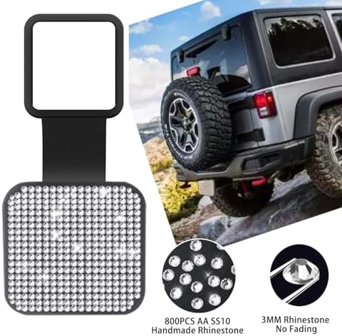 Bling Trailer Hitch Cover with White - Image 3