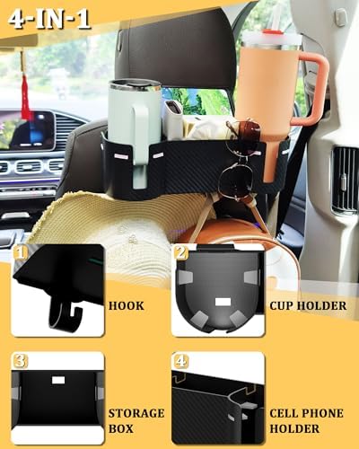 Car Headrest Backseat Cup Holder 3.7", Seat Back Organizer - Image 3