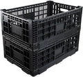 Collapsible Storage Bin Containe，52 Liter Transferheavy duty Black plastic by Unknown