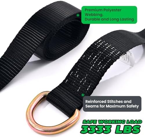 Trekassy Car Tie Down Straps for Trailers, 6 Pack 96" Tire Straps, 4 Pack - Image 4
