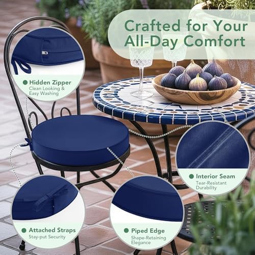 Summsun Outdoor Bistro Chair Cushions Set of 4 - Image 4