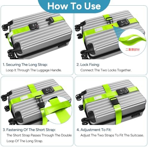 TSA Approved Luggage Straps 2 Pack Heavy Duty Suitcase Belt - Image 4