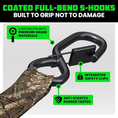 Rhino USA Ratchet Straps Tie Downs - 1in x 15ft - Image 4