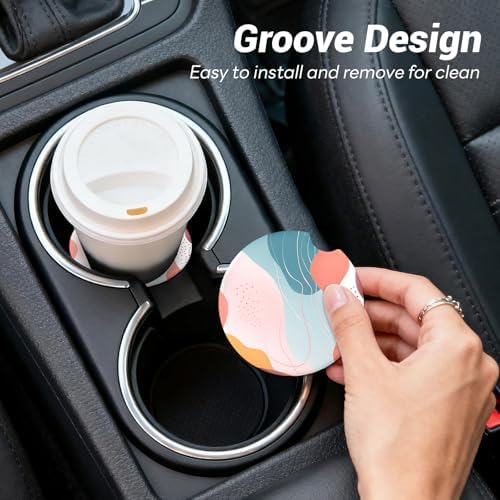 2 Pack Ceramic Car Coasters for Cup Holder, 2.56 in Anti Slip Absorbent Coaster - Image 7