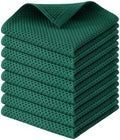 Kitinjoy 100% Cotton Waffle 8-Pack Kitchen Towels, Dark Green by Kitinjoy