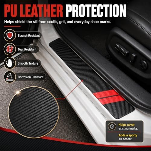 4PCS Car Door Entry Guard Sticker, Car Door Sill Protector - Image 3