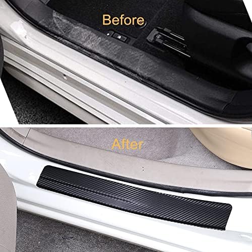 4PCS Car Door Sill Protector 4D Carbon Fiber - Image 2