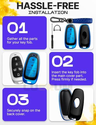 Lucrum Compatible with Hyundai Key Fob Cover & Keychain - Image 6