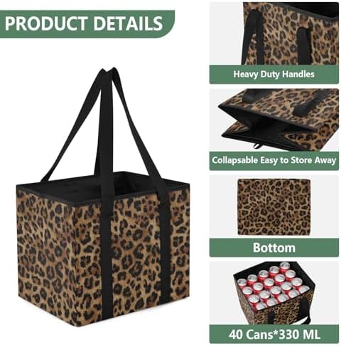 ALAZA Cheetah Leopard Print Animal Car Trunk Organizer and Storage - Image 3