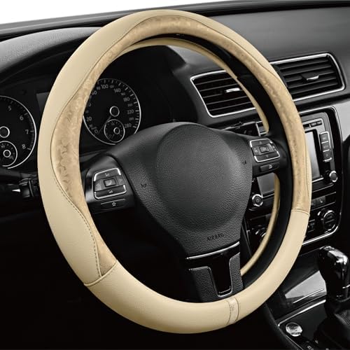 PIC AUTO Steering Wheel Cover, Universal Fit 14.5"–15.5", Soft PU Grain Leather - Image 2
