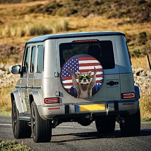 Flag Raccoon Rv Spare Tire Cover Wheel Tire Cover - Image 6