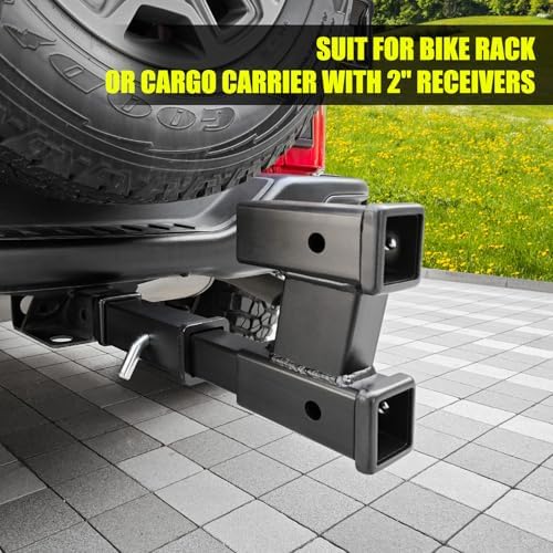 KAIRAY Double Hitch Receiver, 2 inch Trailer Dual Hitch Extension Riser - Image 5