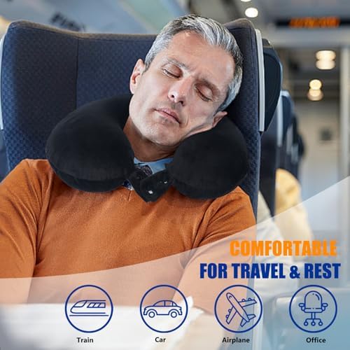 SAIREIDER Travel Pillow 100% Pure Memory Foam Travel Neck Pillow, Airplane - Image 2