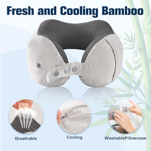 Cirorld Neck Pillow for Traveling, Travel Pillows for Airplanes Light Grey - Image 5