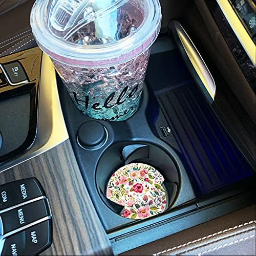 Car Coasters for Women 2 Pack Mother's Day, Auto Small 2.56" Auto Ceramic - Image 3