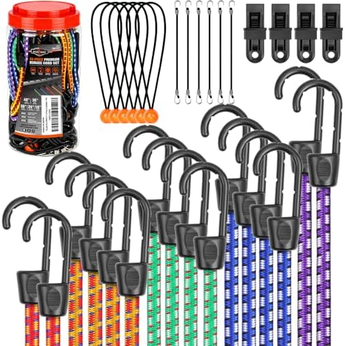 32-Piece Bungee Cords with Hooks by HORUSDY