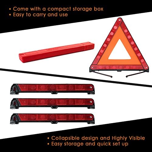 FLKQC Warning Triangles Safety Emergency Kit, Foldable Reflective Kits - Image 4