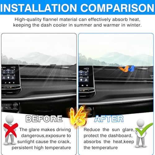 Autorder Dashboard Cover Mat for Jeep Compass 2022-2024 2025 Accessories Dash - Image 3