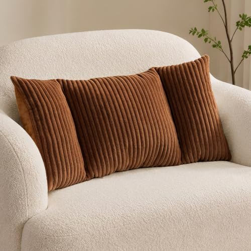 Corduroy Split Lumbar Support Pillow, 24×12×4 Inches Ergonomic 3 Section Back by Unknown