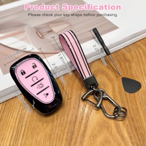 PIFOOG Black Pink Key Fob Cover Fit - Image 3