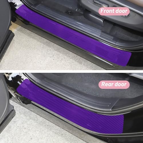 4PCS Car Door Sill Protector 3D Carbon Fiber - Image 5