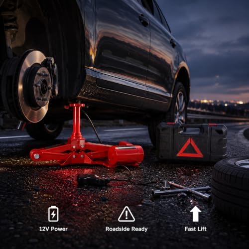 Steel 3 Ton Electric Car Jack Kit, Portable 12v Electric Scissor Jack Featuring - Image 4