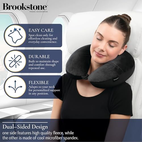 Brookstone Microbead Neck Pillow Soft Travel Pillow - Image 3