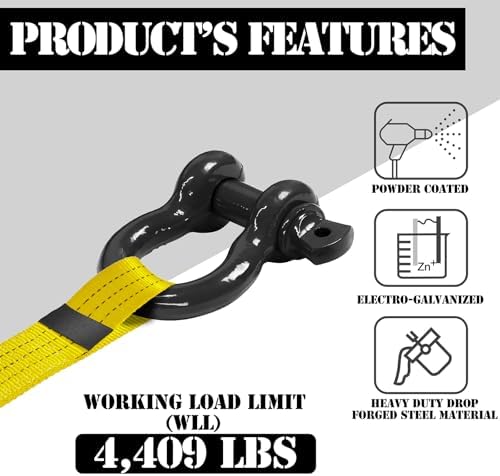 1/2" D Ring Shackle with 5/8" Screw Pin, 2T Working Load Limit / 12T Minimum - Image 2