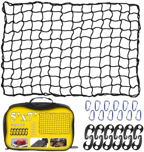 5'x7' Truck Cargo Net Stretches to 9'x12' Super Duty Bungee by Cenipar