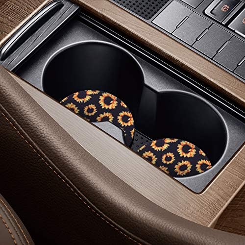 tifanso 2PCS Sunflower Non-Slip Car Cup Holder Coasters - Image 6