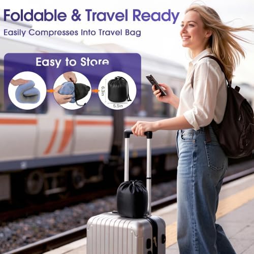 CloudBliss Memory Foam Travel Neck Pillow Airplane, 2 Pack - Image 3
