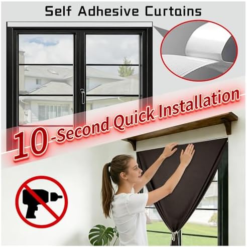 100% Blackout Self Adhesive Portable Curtains - Image 3