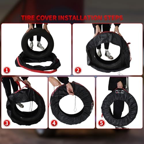 Spare Tire Cover with Handle, Seasonal Tire Totes, Portable Winter Wheel - Image 4